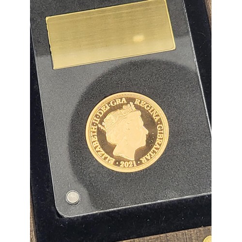 145 - 22ct Gold Full Sovereign 95 Golden Years 2021 In Box Mint Condition