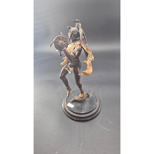 162 - Franklin Mint Bronze Statue by R J Murphy 