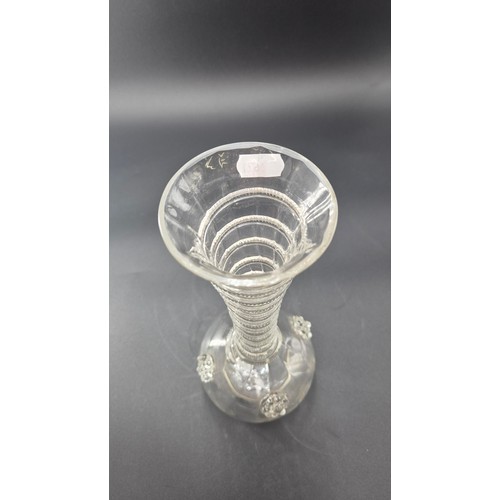 165 - Victorian Glass Vase with Added Trails & PruntsHeight 35cm