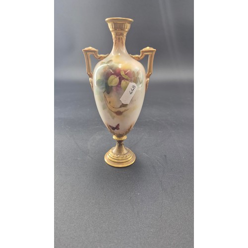 173 - Royal Worcester Rose VaseHeight 18cm