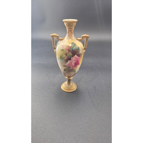 173 - Royal Worcester Rose VaseHeight 18cm