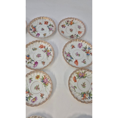 167 - Five Dresden Saucers, Eight Dresden Side Plates & Three OthersDiameter 13cm