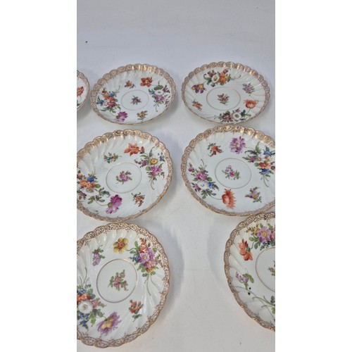 167 - Five Dresden Saucers, Eight Dresden Side Plates & Three OthersDiameter 13cm