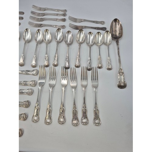 100 - Victorian Sterling Silver Flatware Kings Pattern 34 Pieces in Total All Same Maker James Mckay Year ... 