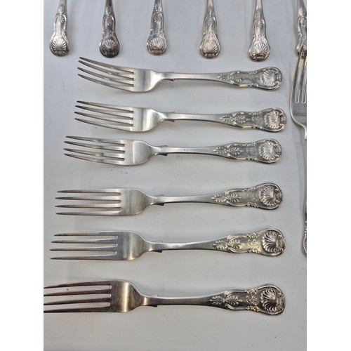 100 - Victorian Sterling Silver Flatware Kings Pattern 34 Pieces in Total All Same Maker James Mckay Year ... 