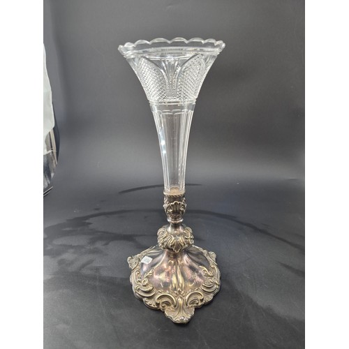 54 - EPNS & Glass Art Nouveau Epergne Height 33cm