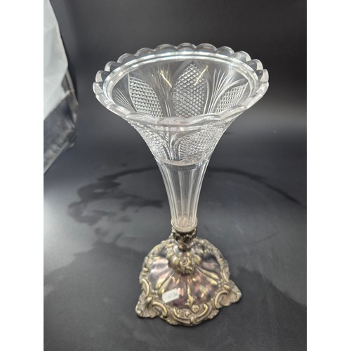 54 - EPNS & Glass Art Nouveau Epergne Height 33cm