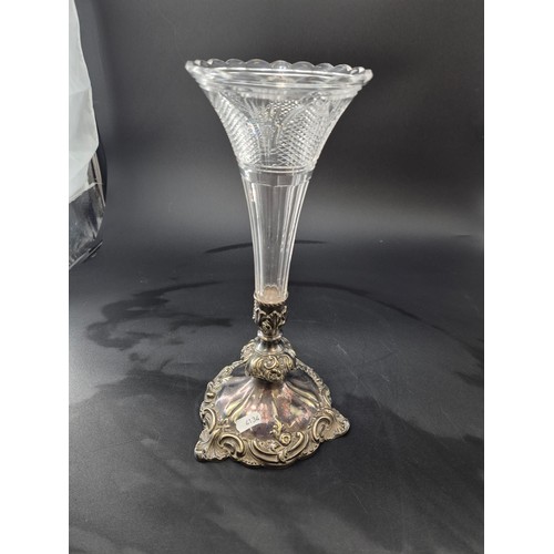 54 - EPNS & Glass Art Nouveau Epergne Height 33cm