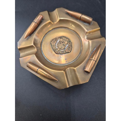 55 - Trench Art Ashtray Height 16cm x 10cm Square