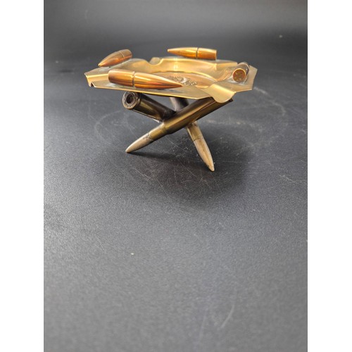 55 - Trench Art Ashtray Height 16cm x 10cm Square