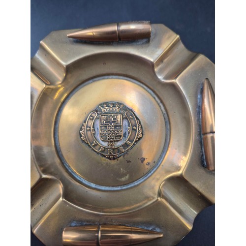 55 - Trench Art Ashtray Height 16cm x 10cm Square