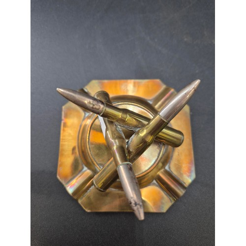 55 - Trench Art Ashtray Height 16cm x 10cm Square