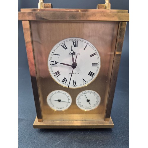 58 - Quartz Brass Carriage Clock Height 14cm x Width 10cm