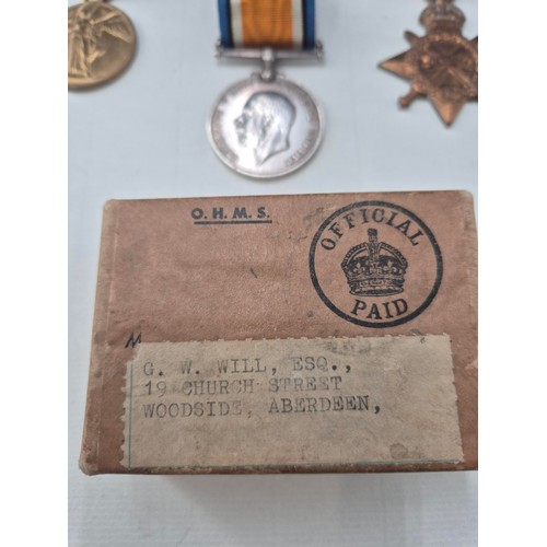 11 - World War One Medals Awarded to Different Soldiers in a Box Saying G.W Will Esq