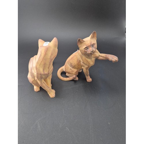 50 - Two Border Fine Arts Cat Statues 