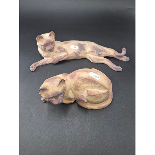 51 - Two Border Fine Arts Cat Statues 