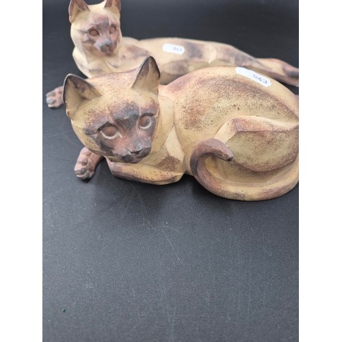 51 - Two Border Fine Arts Cat Statues 