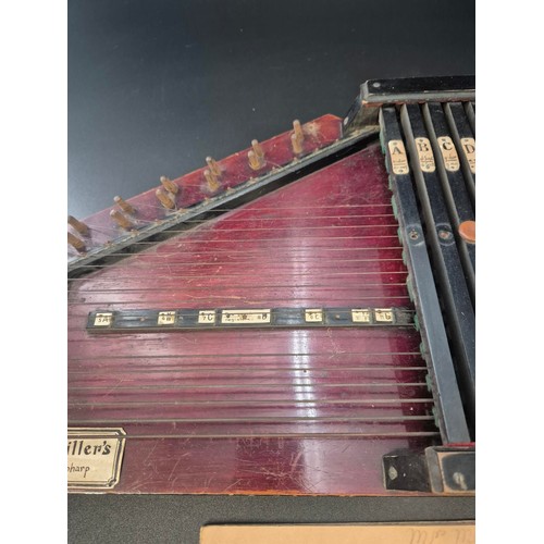 116 - Vintage Muller's Autoharp in a Ebonised Fame