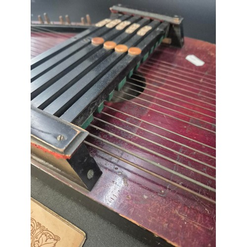 116 - Vintage Muller's Autoharp in a Ebonised Fame