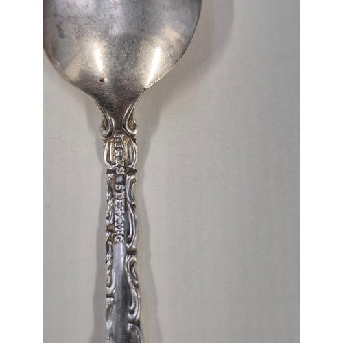 49 - Sterling Silver Spoons Set of Six Art Nouveau Design with Thistles along with Four Other Sterling Sp... 