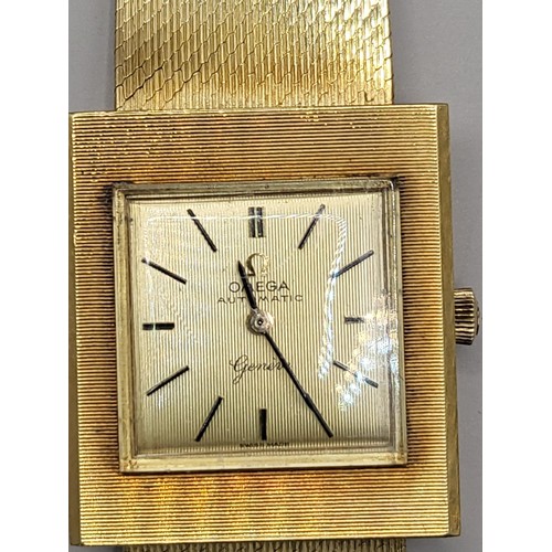 9A - 18ct Solid Gold Omega Geneve Watch This is a Midi Size So Could Be Used By A lady or a Man Face Meas... 