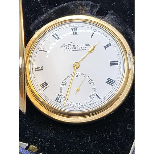 34B - Gold Plated Everite H. Samuel Manchester Non Magnetic Pocket Watch in Perfect Working Order & Gr... 