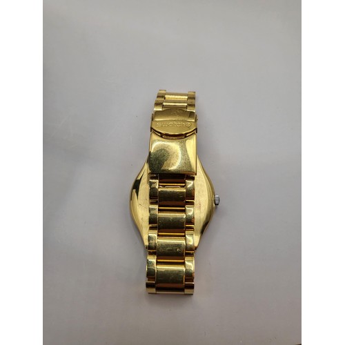 21A - Swatch Gold Plated Day Date Watch Has Just Had Battery Replaced by Jeweller So Working Condition Fit... 