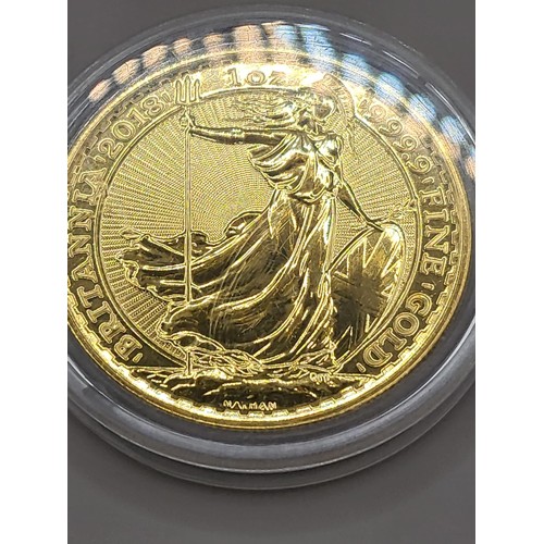 39A - 2018 Britannia 1oz Fine Gold 999.9 Gold Coin Good ConditionThere is Five In Sale In Different Lots A... 