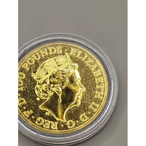 44A - 2016 Queens Beast 1oz Fine Gold 999.9 Gold Good ConditionPurchased The Royal Mint 2018 Receipt Photo... 