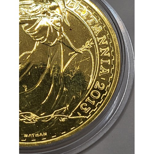 44B - 2013 Britannia Large Thin 1oz Fine Gold 999.9 Good ConditionPurchased Bullion by Post 2018 Receipt P... 