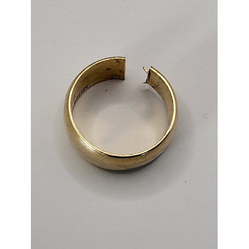 3 - 18ct Gold Wedding Band Unfortunately It Has Been Cut & Really is Scrap Fully Hallmarked & Ha... 