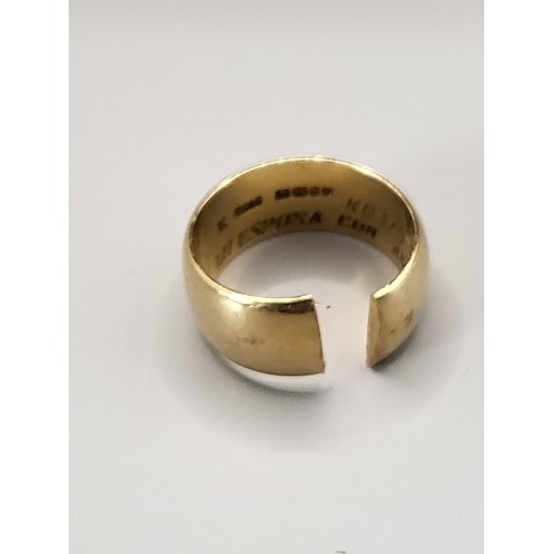 3 - 18ct Gold Wedding Band Unfortunately It Has Been Cut & Really is Scrap Fully Hallmarked & Ha... 