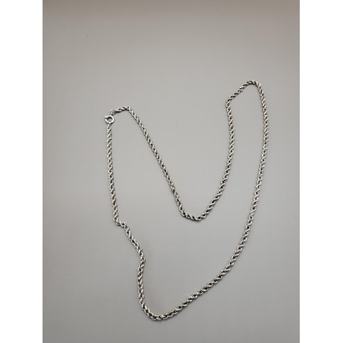 5 - 925 Silver Rope Necklace Weighs 22.8g Measures 70cm Unclasped Fully Hallmarked on Clasp