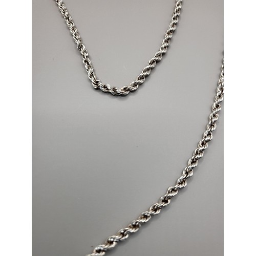 5 - 925 Silver Rope Necklace Weighs 22.8g Measures 70cm Unclasped Fully Hallmarked on Clasp