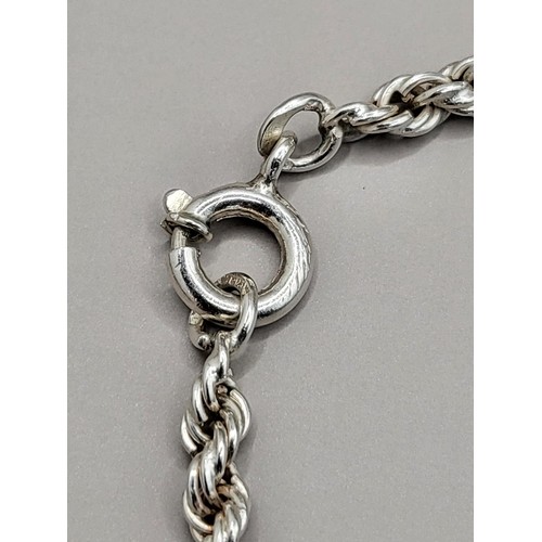 5 - 925 Silver Rope Necklace Weighs 22.8g Measures 70cm Unclasped Fully Hallmarked on Clasp