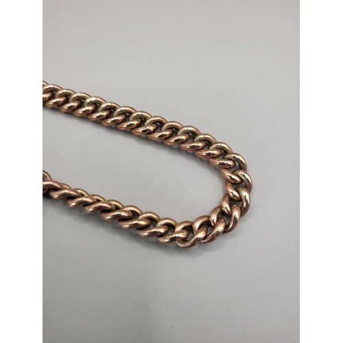 7 - 9ct Rose Gold Bracelet with Yellow Gold Padlock Clasp Weighs 11.9g Bracelet Stamped On Every Link Me... 