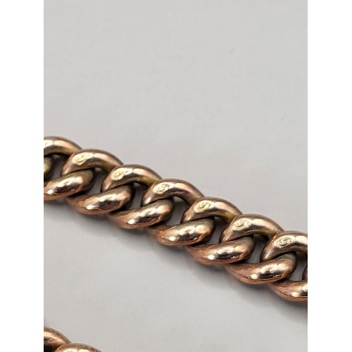 7 - 9ct Rose Gold Bracelet with Yellow Gold Padlock Clasp Weighs 11.9g Bracelet Stamped On Every Link Me... 