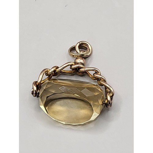 18 - 9ct Gold Quartz & Fob Spinner Gold Weight Without Stone 3.9g Fully Hallmarked Quartz in Very Goo... 