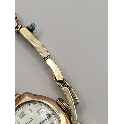 19 - 9ct Gold Ladies Majex Watch There is An Inscription to Reverse W.H.S to E.D.B 27.6.50 The Items Gold... 