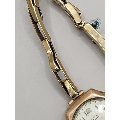 19 - 9ct Gold Ladies Majex Watch There is An Inscription to Reverse W.H.S to E.D.B 27.6.50 The Items Gold... 