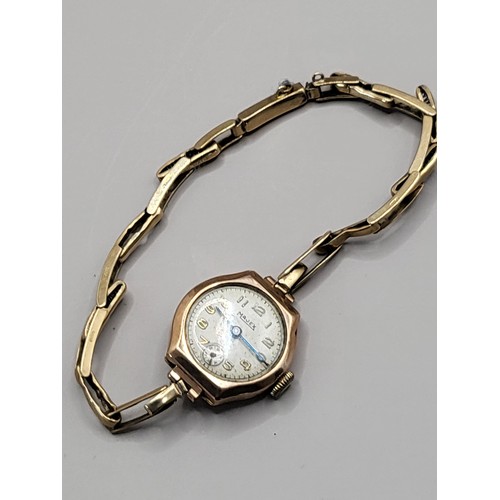 19 - 9ct Gold Ladies Majex Watch There is An Inscription to Reverse W.H.S to E.D.B 27.6.50 The Items Gold... 