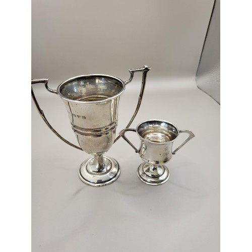 25 - Two Sterling Silver Cups One With British Hallmarks One with Foreign Hallmark Tall One Measures 11cm... 