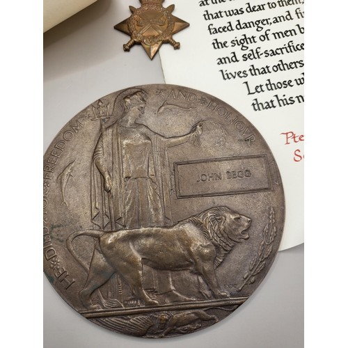 29 - WW1 Death Plaque along with the Same Soldiers Medals Awarded to John Begg Service Number S-5205 Seaf... 