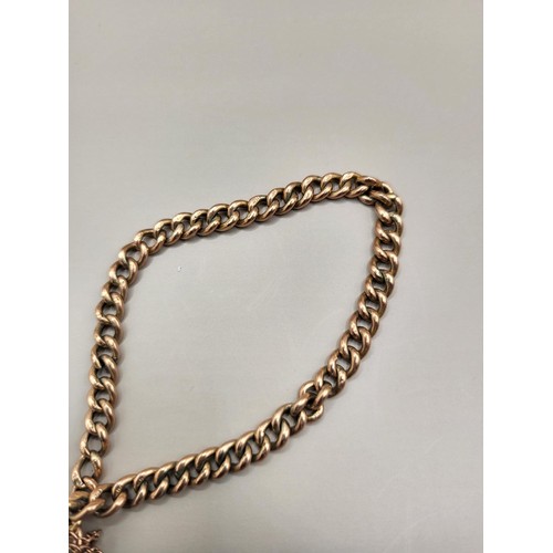 31 - 9ct Rose Gold Padlock Bracelet Item is Hallmarked On Every Link & Padlock Weighs 4.4g Measures&n... 