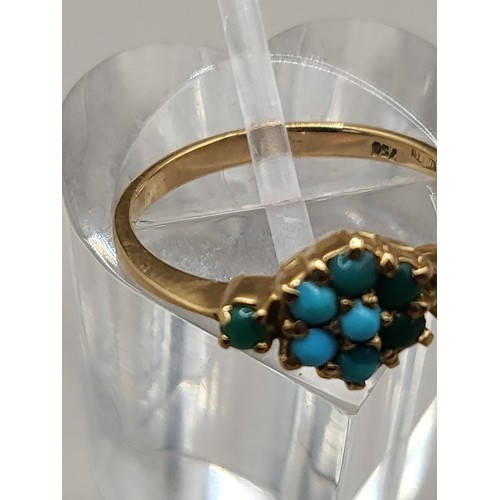 36 - 18ct Gold Turquoise Ring with Missing Stone Item Weighs 2g And is Ring Size K