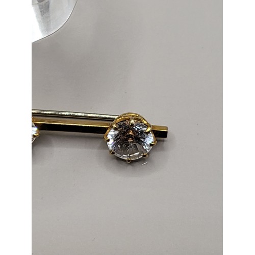 41 - Antique 9ct Gold & White Sapphire Brooch & Ring in Lovely Condition Brooch Measures 6cm &... 