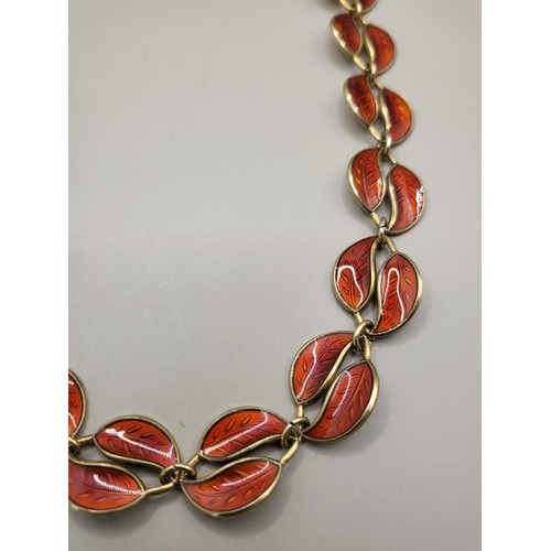 42 - David Andersen Silver & Enamel Necklace Item Measures 34cm Long When Unclasped Fully Stamped On ... 