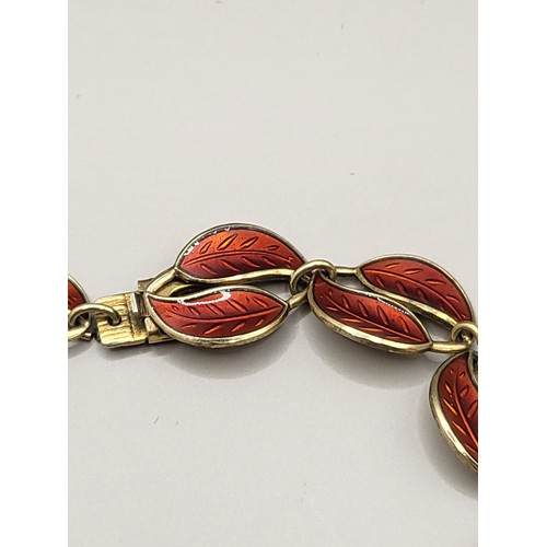 42 - David Andersen Silver & Enamel Necklace Item Measures 34cm Long When Unclasped Fully Stamped On ... 