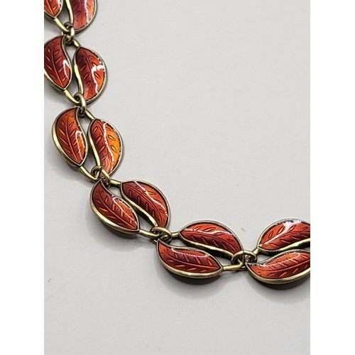 42 - David Andersen Silver & Enamel Necklace Item Measures 34cm Long When Unclasped Fully Stamped On ... 