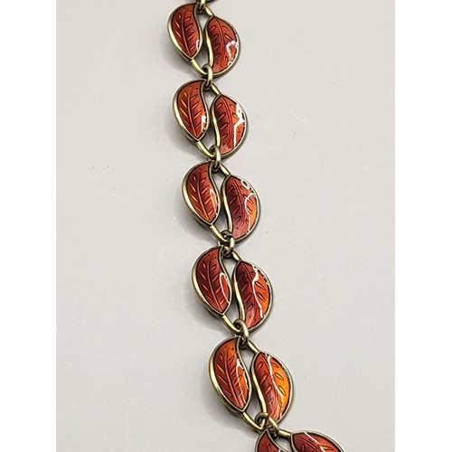 42 - David Andersen Silver & Enamel Necklace Item Measures 34cm Long When Unclasped Fully Stamped On ... 